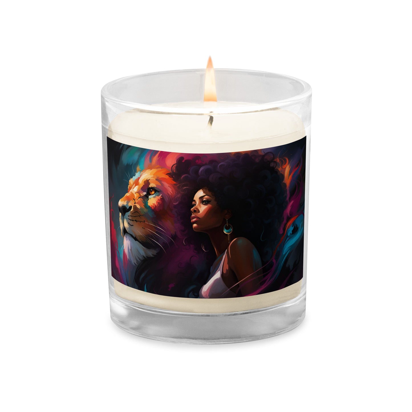 Glass jar soy wax candle