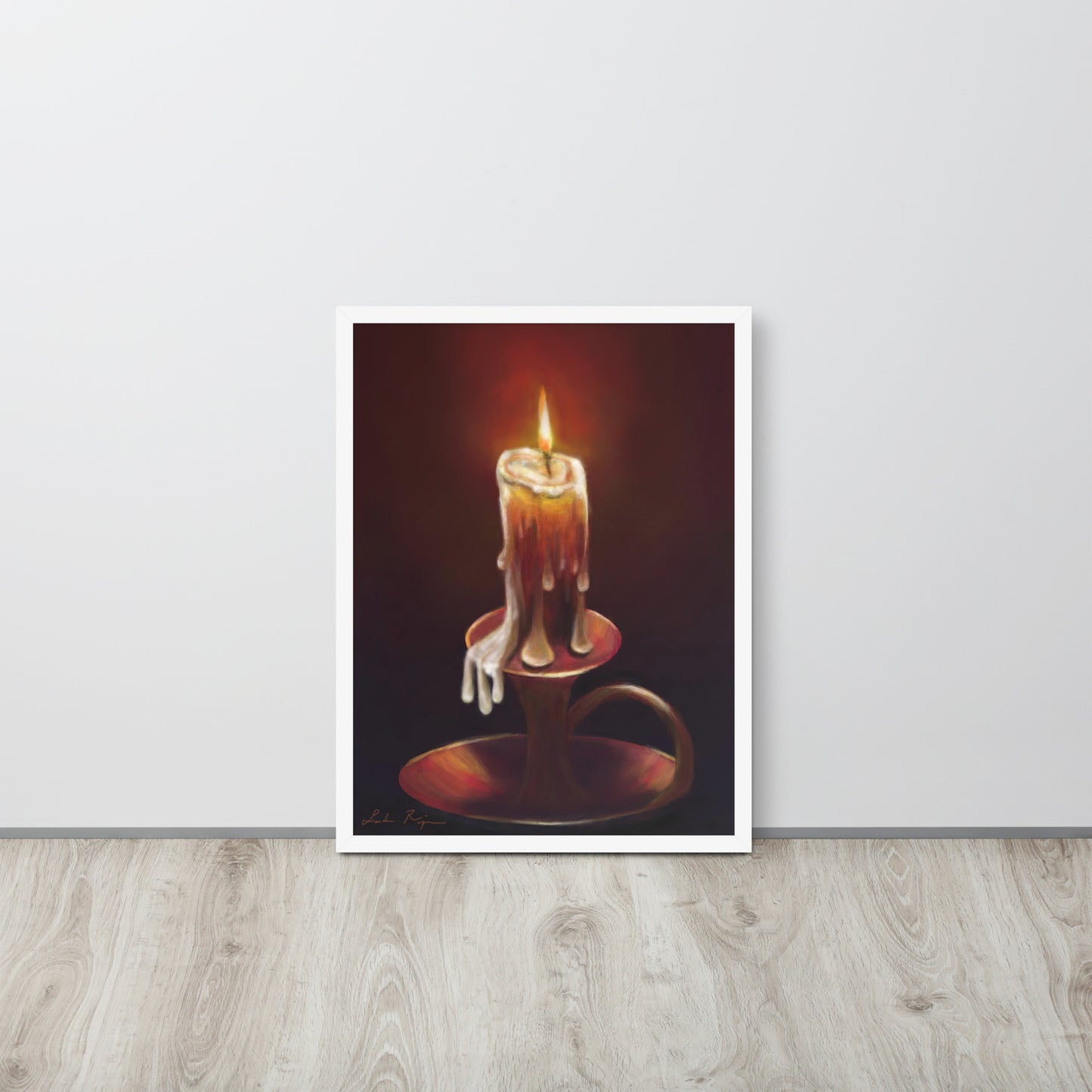 The Source Of Light (no letters in candle wax)Framed poster