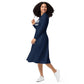 Born Israelite Original - All-over print long sleeve midi dress
