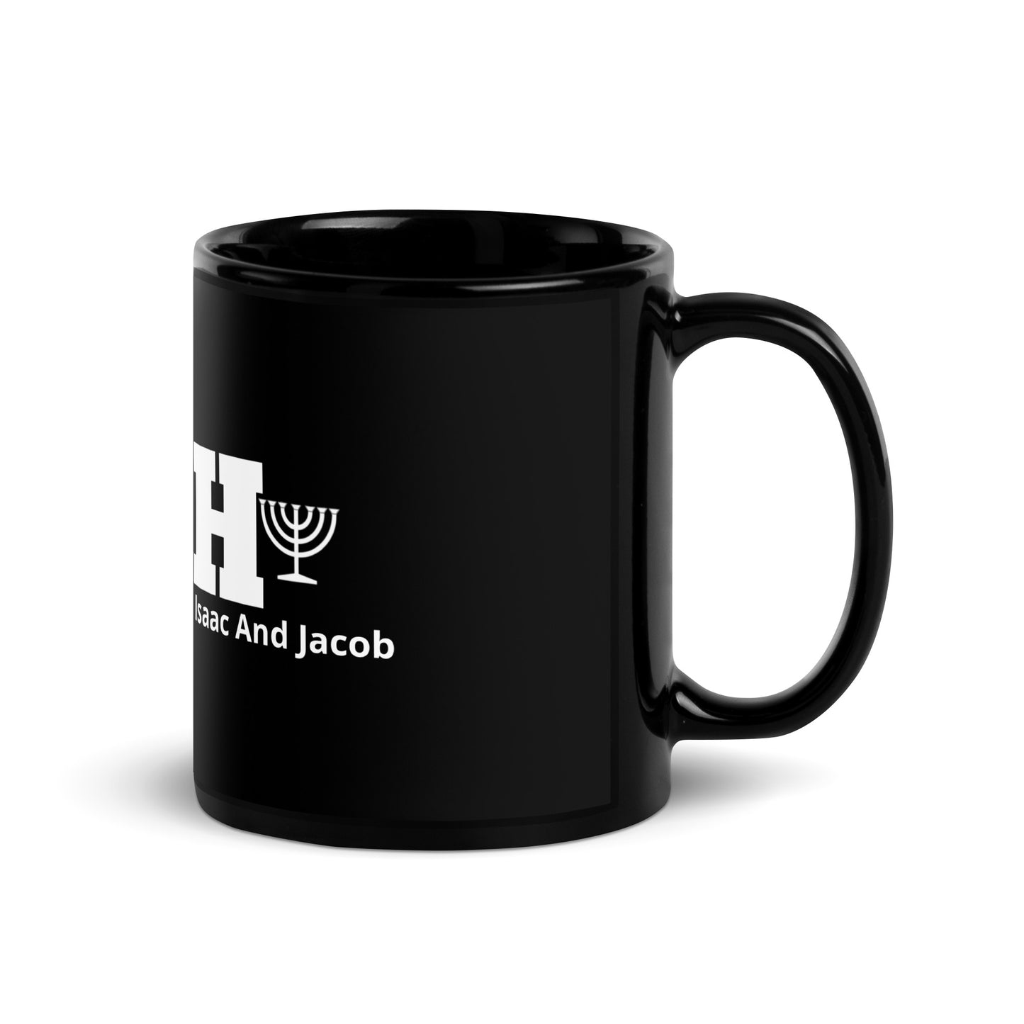 YAH, Elohim Of Abraham, Isaac And Jacob - Black Glossy Mug