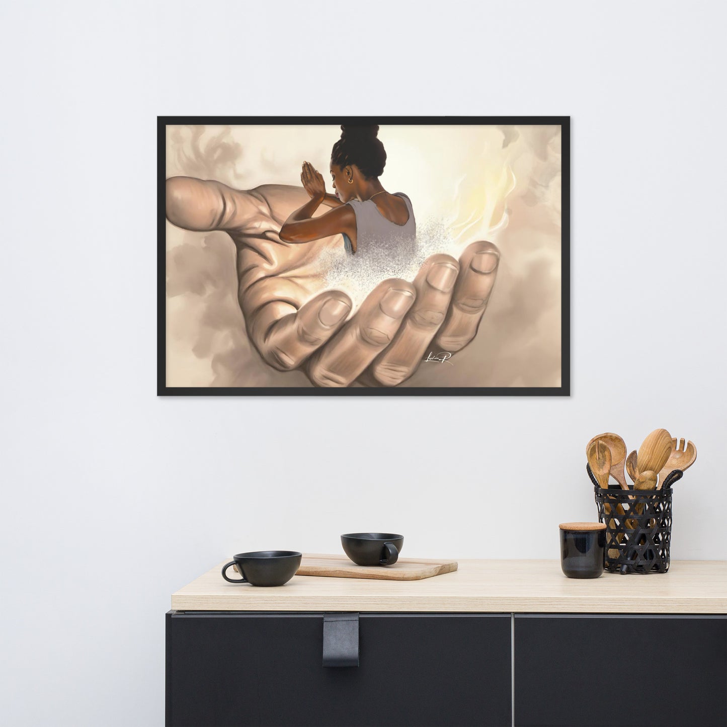 Fear not, I will uphold You with the right hand of my righteousness- Isa. 41 :10 Framed matte paper poster