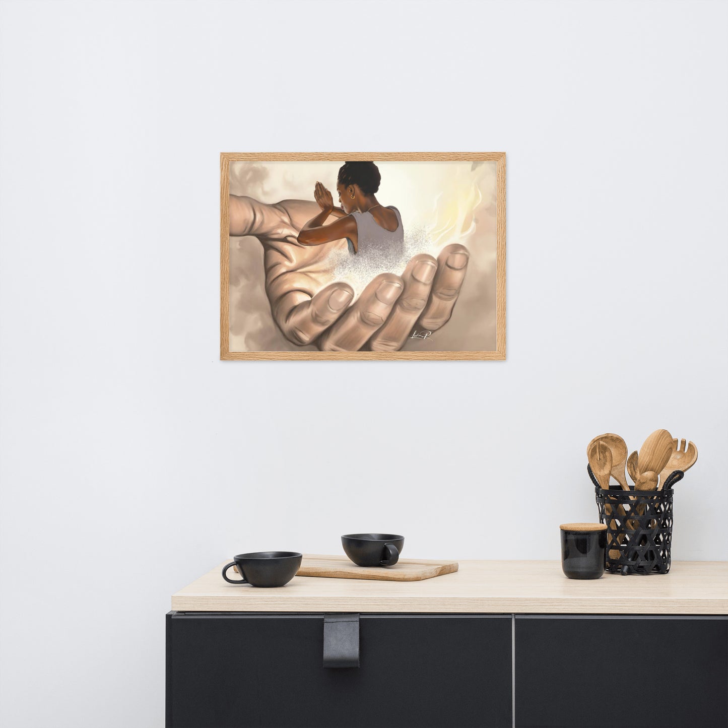 Fear not, I will uphold You with the right hand of my righteousness- Isa. 41 :10 Framed matte paper poster