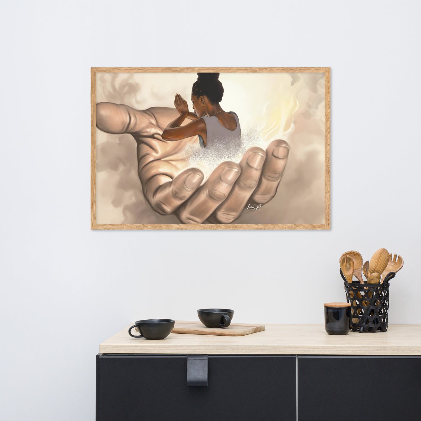 Fear not, I will uphold You with the right hand of my righteousness- Isa. 41 :10 Framed matte paper poster