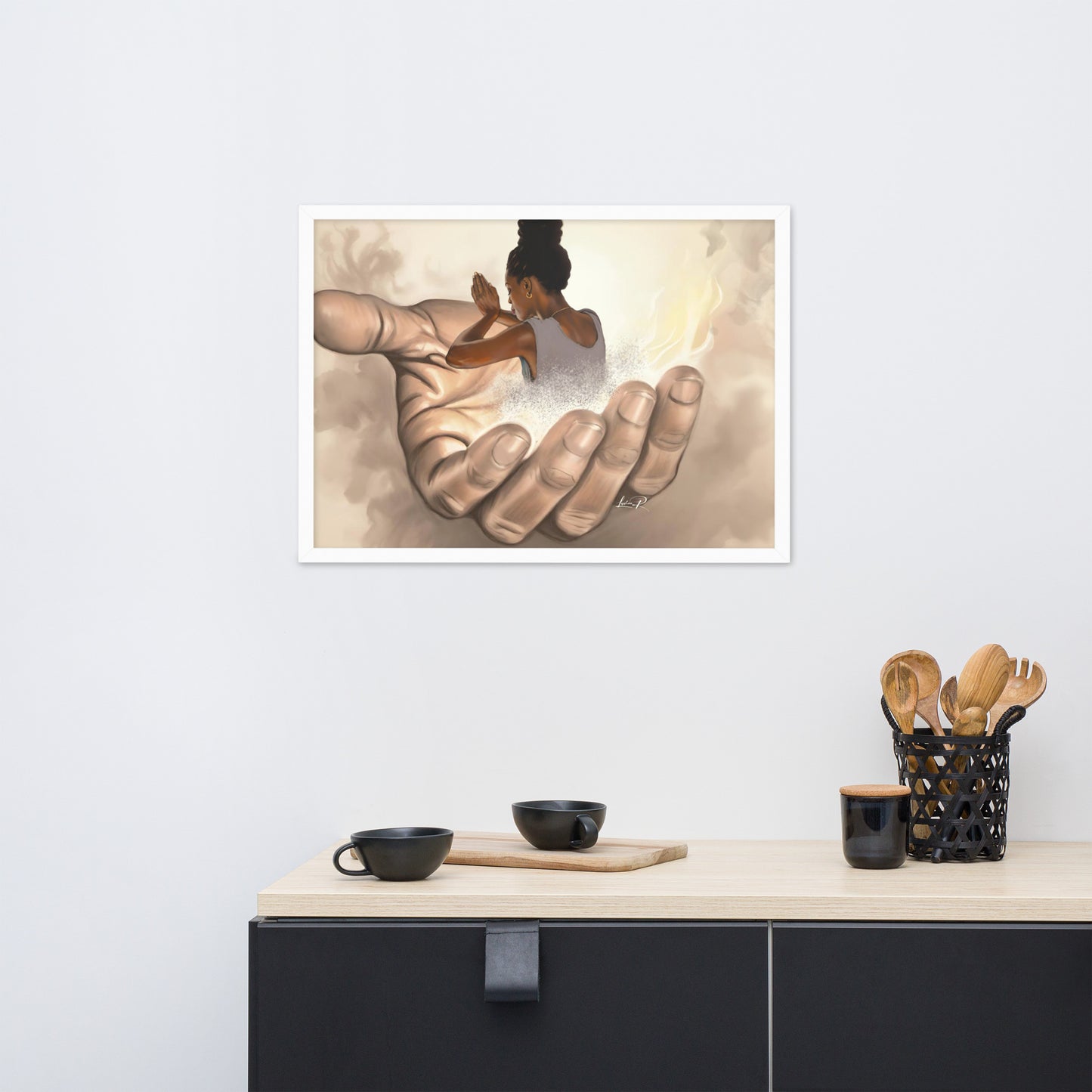 Fear not, I will uphold You with the right hand of my righteousness- Isa. 41 :10 Framed matte paper poster