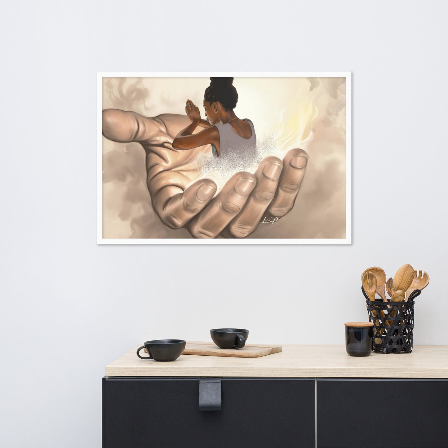 Fear not, I will uphold You with the right hand of my righteousness- Isa. 41 :10 Framed matte paper poster