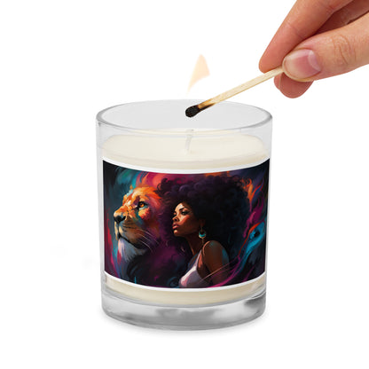 Glass jar soy wax candle