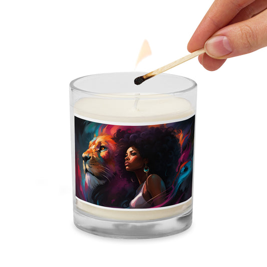 Glass jar soy wax candle