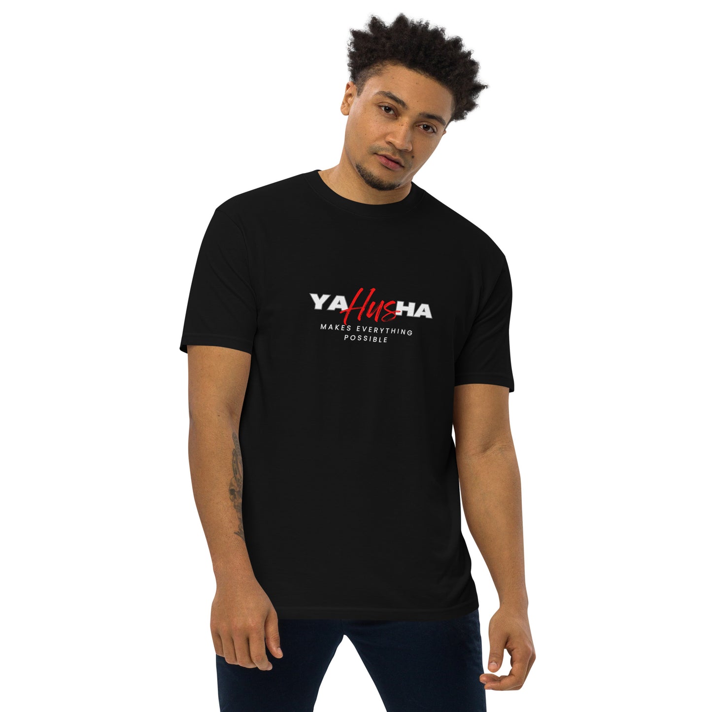 YAHUSHA Makes Everything Possible Men’s premium heavyweight tee