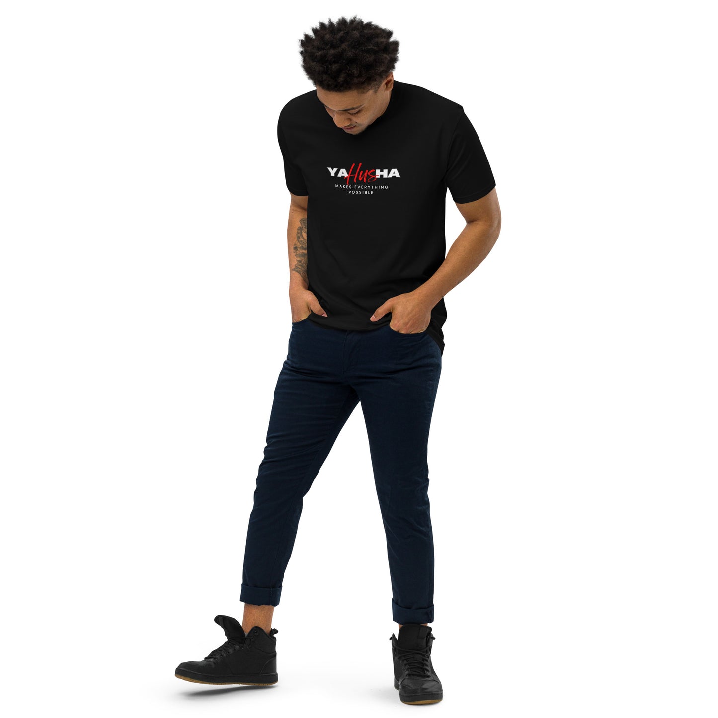 YAHUSHA Makes Everything Possible Men’s premium heavyweight tee