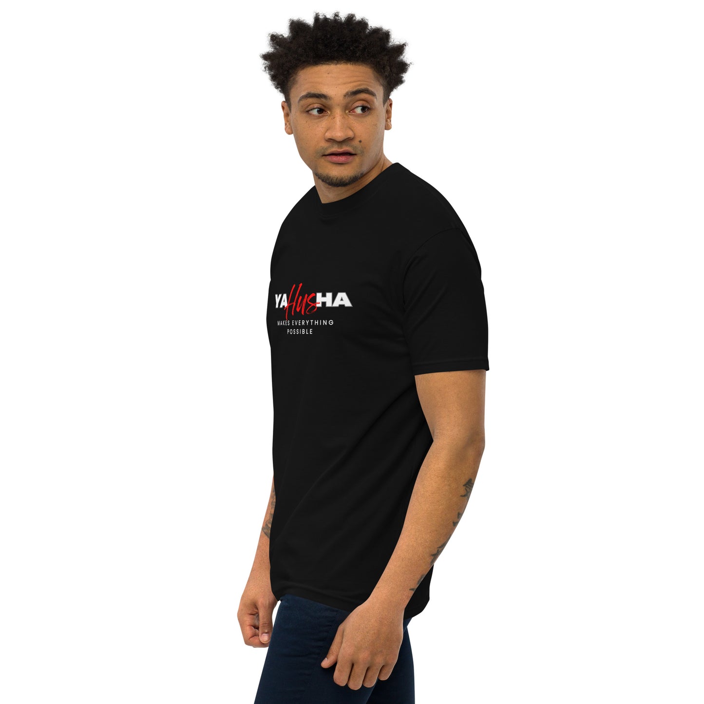 YAHUSHA Makes Everything Possible Men’s premium heavyweight tee