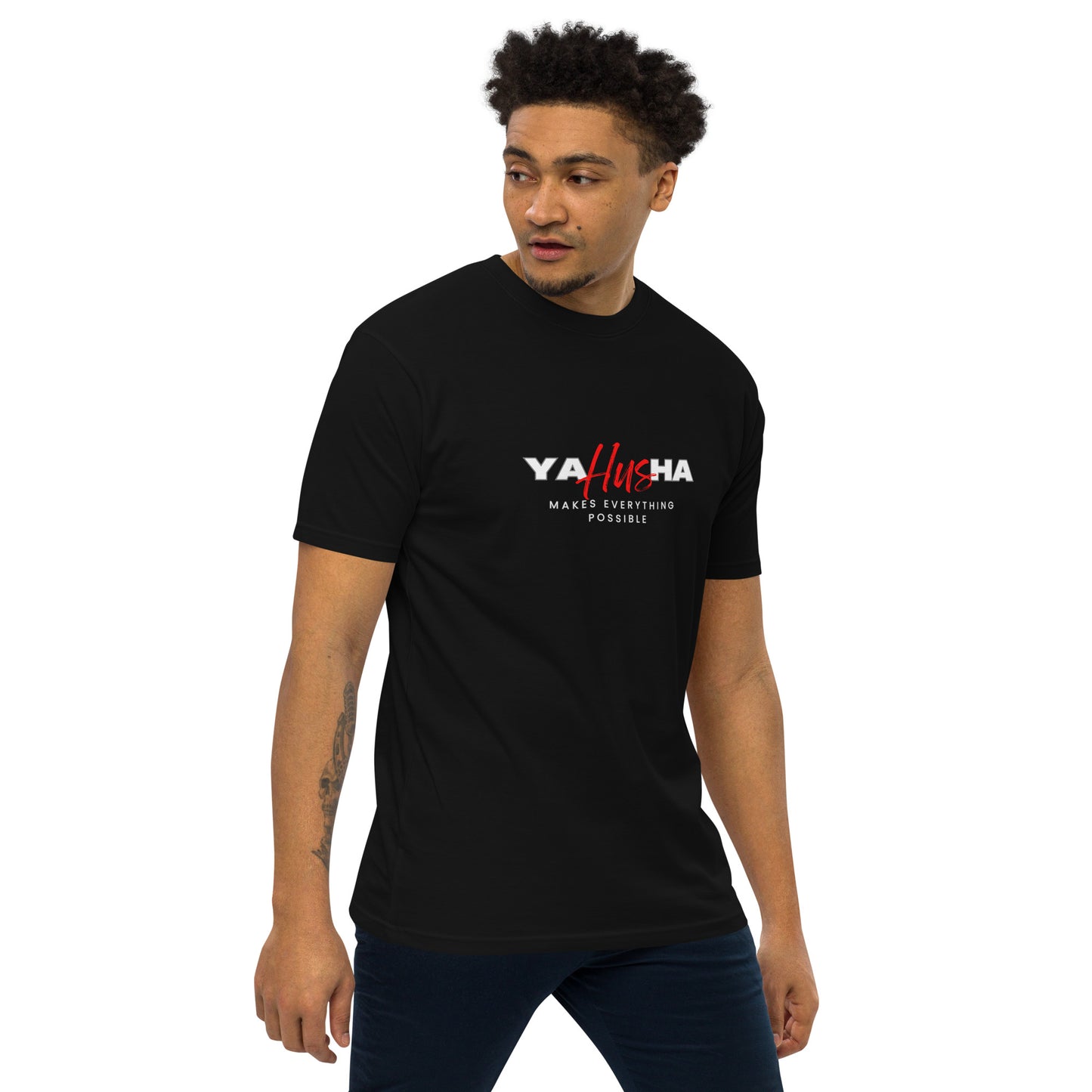 YAHUSHA Makes Everything Possible Men’s premium heavyweight tee