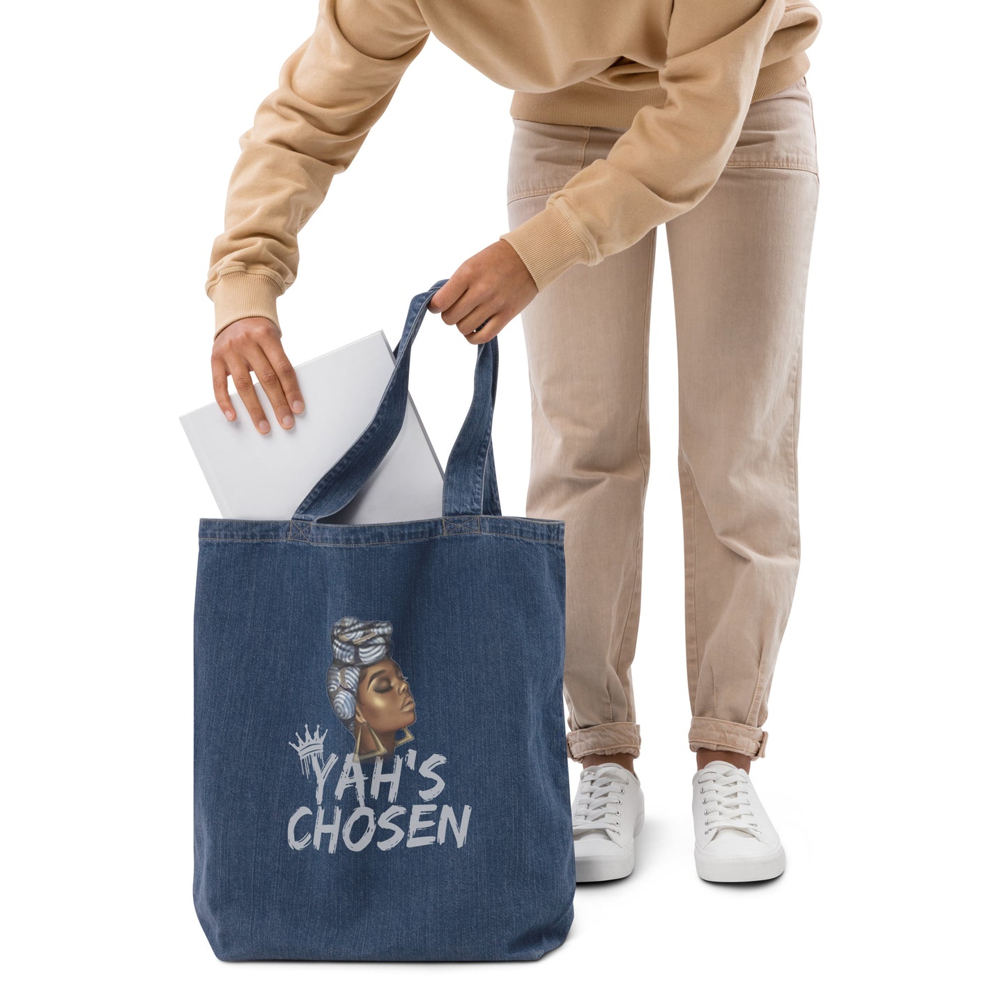 YAH's Chosen Organic denim tote bag