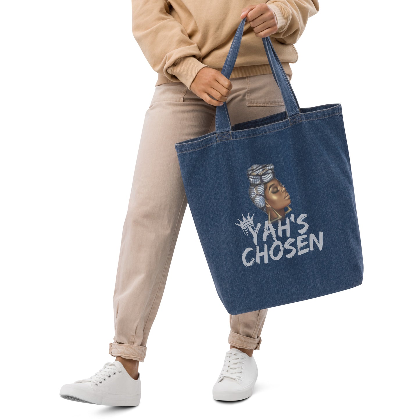 YAH's Chosen Organic denim tote bag