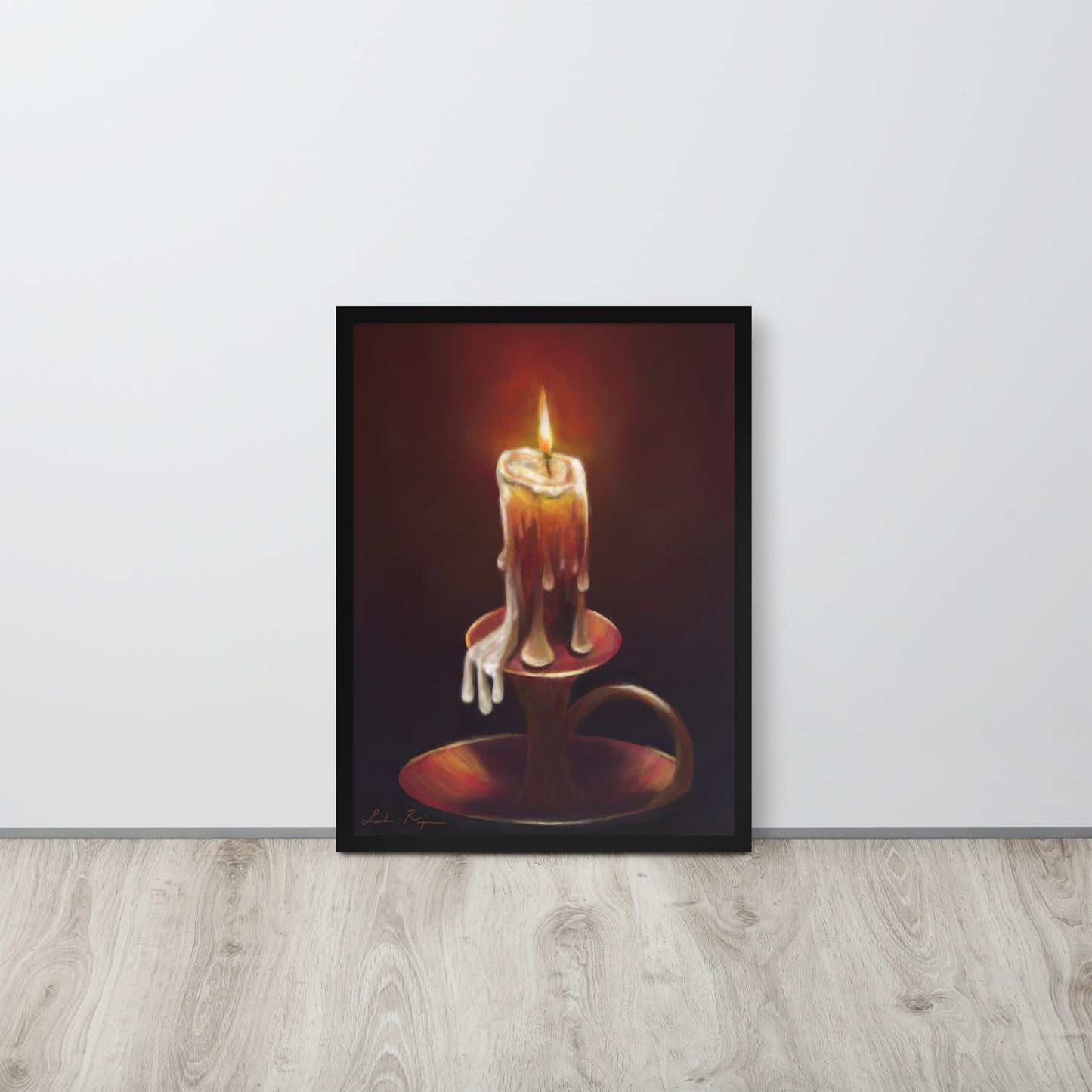 The Source Of Light (no letters in candle wax)Framed poster