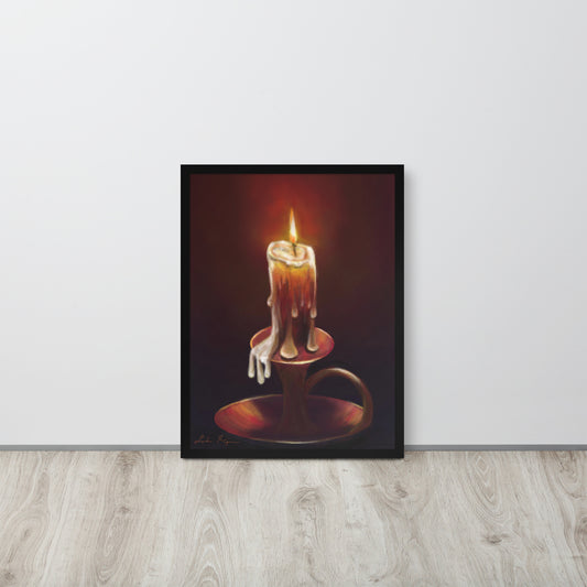 The Source Of Light (no letters in candle wax)Framed poster