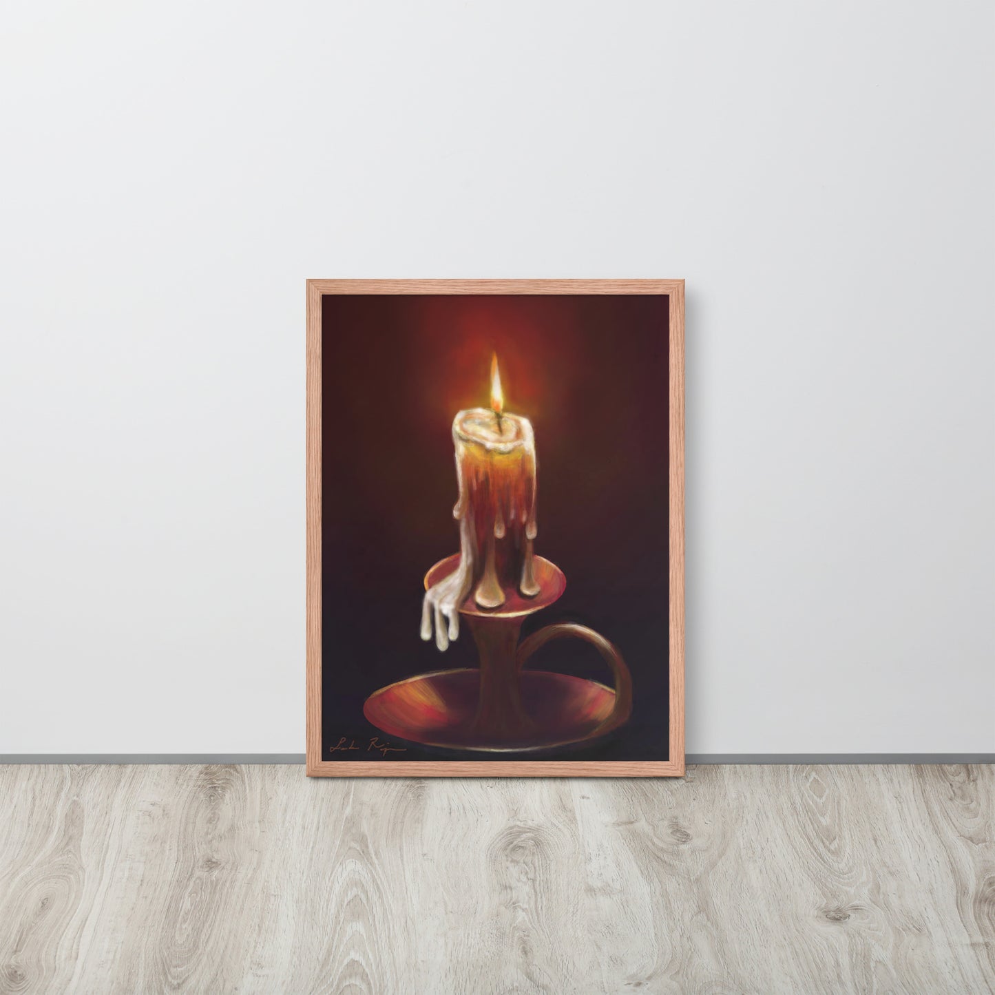 The Source Of Light (no letters in candle wax)Framed poster