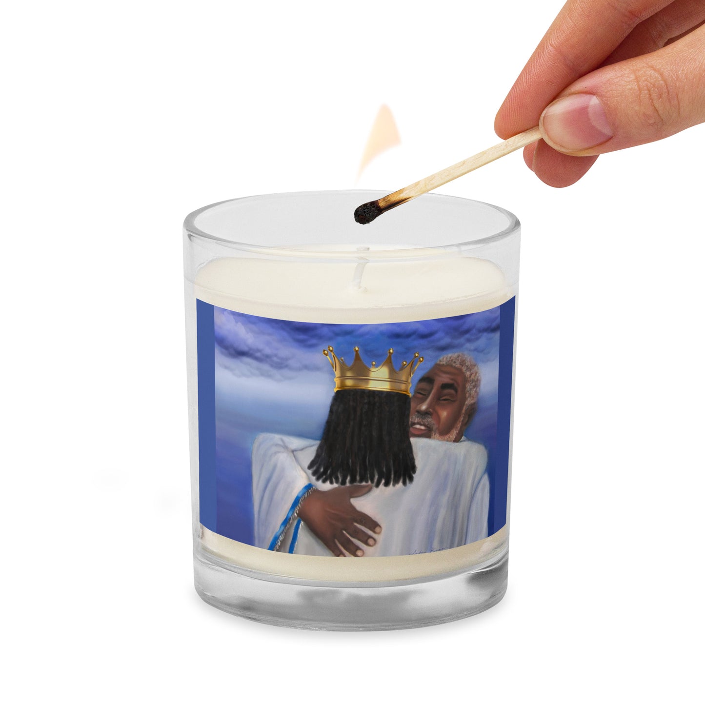 Glass jar soy wax candle