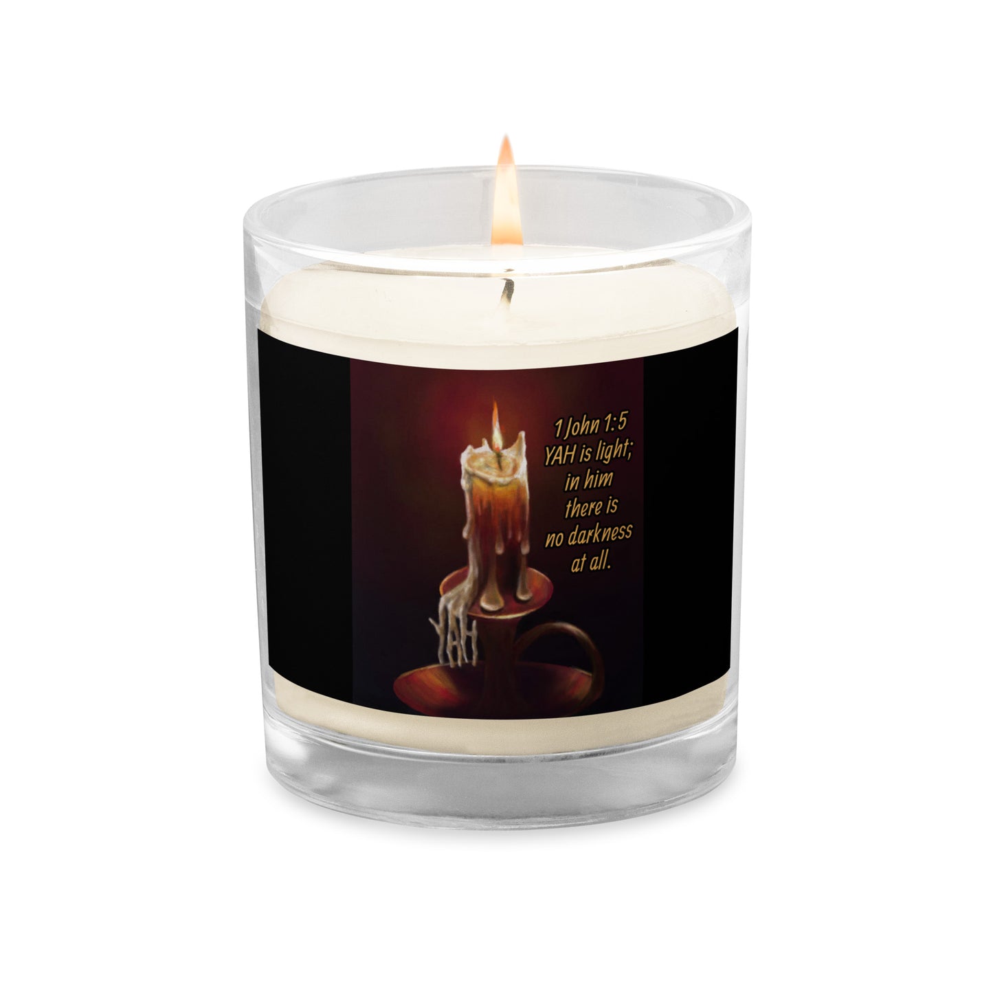 The Source Of Light. Glass jar soy wax candle