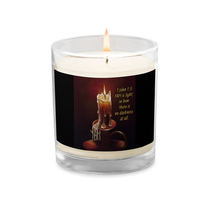 The Source Of Light. Glass jar soy wax candle